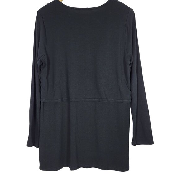 J. Jill Wearever Collection Women's Black Long Sleeve Modern Tunic Top Size M - Picture 6 of 15
